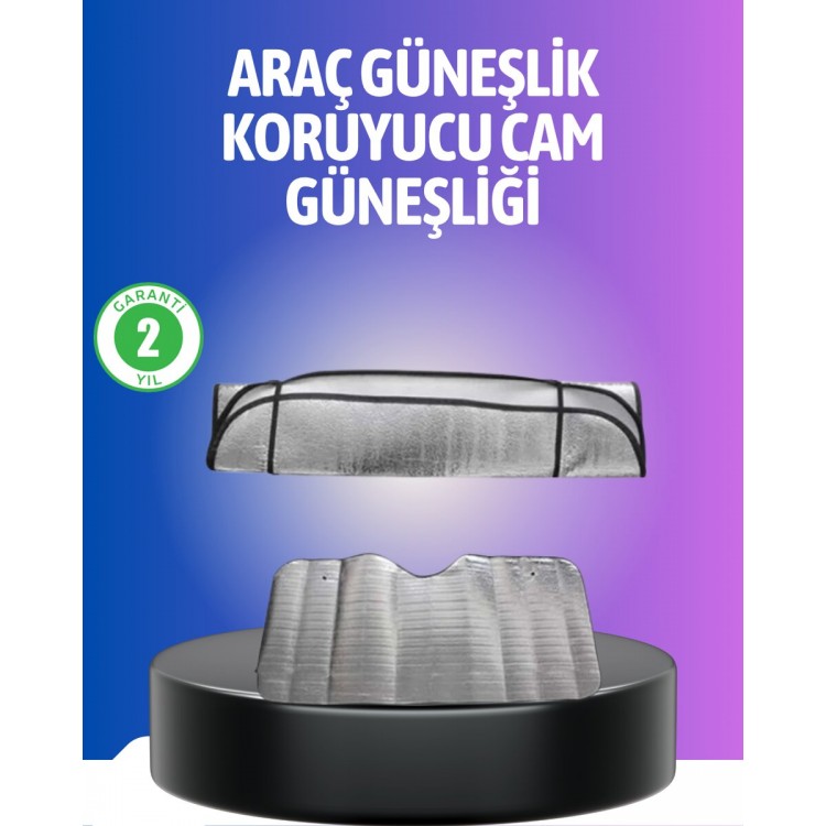 Metalize Reflektör Yüzeyli UV Koruyucu Araç Güneşliği – Serin ve Güvenli Sürüşler İçin