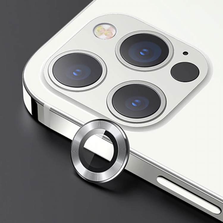 USAMS İphone 12 Pro Max 3D Metal Çerçeveli Kamera Lens Koruyucu-(5775)