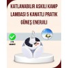 Güneş Enerjili USB Şarj Edilebilir 5 Modlu Katlanabilir LED Kamp Işığı