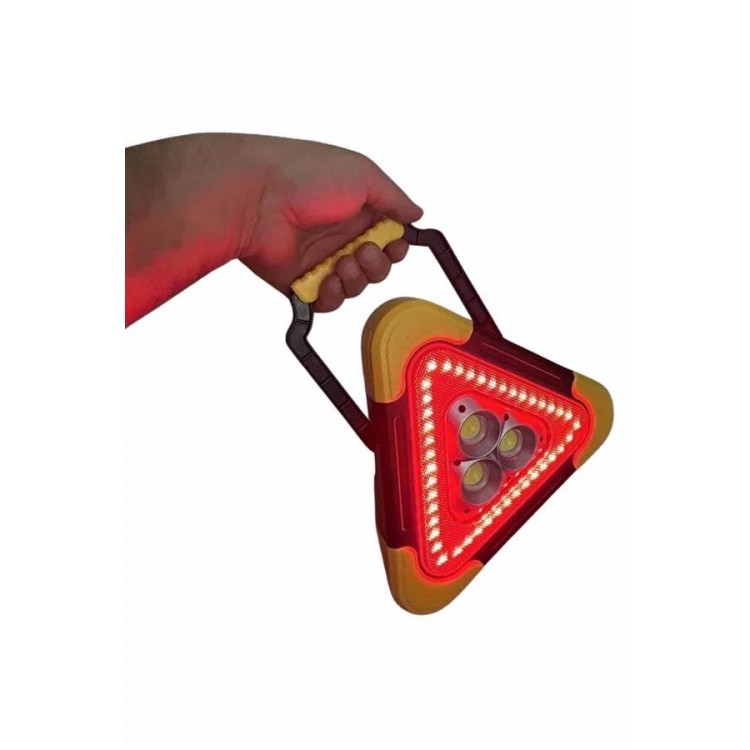 Reflector Solar Panel Solar Rechargeable Triangle Light TrafficReflector Flashlight