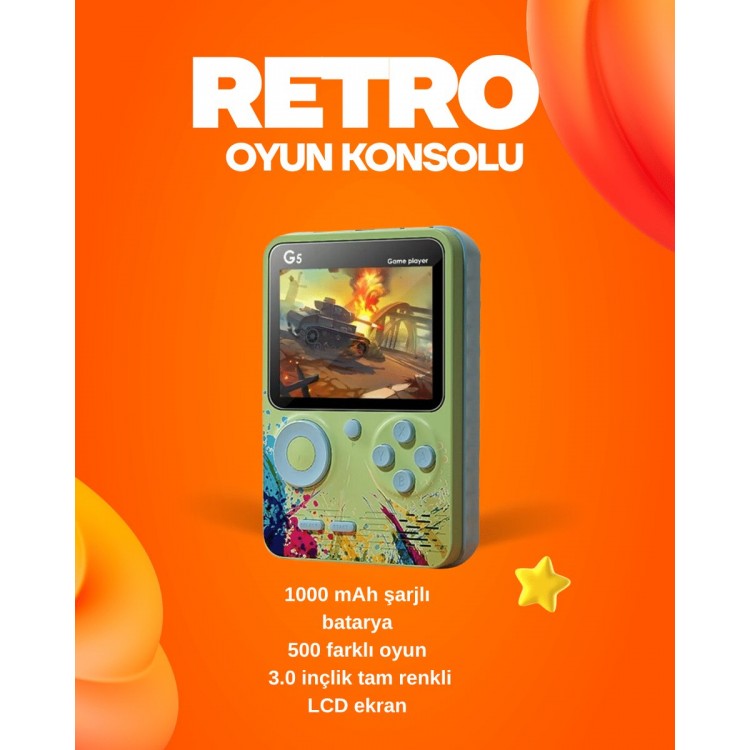 G5 Game Box with 500 Game Memory – ColorfulWith LCD Screen