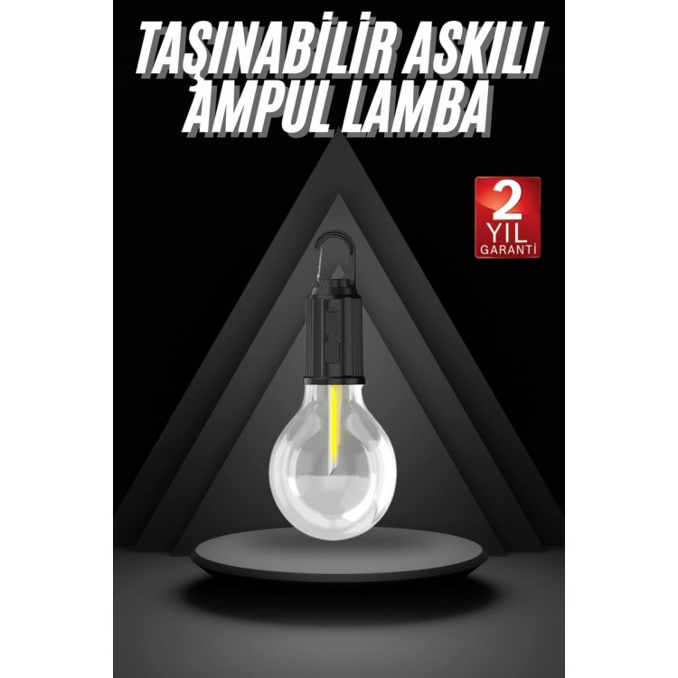 Camping with Rechargeable Hanging Hook with 3 Different Mode LEDslamp Portable Ampul