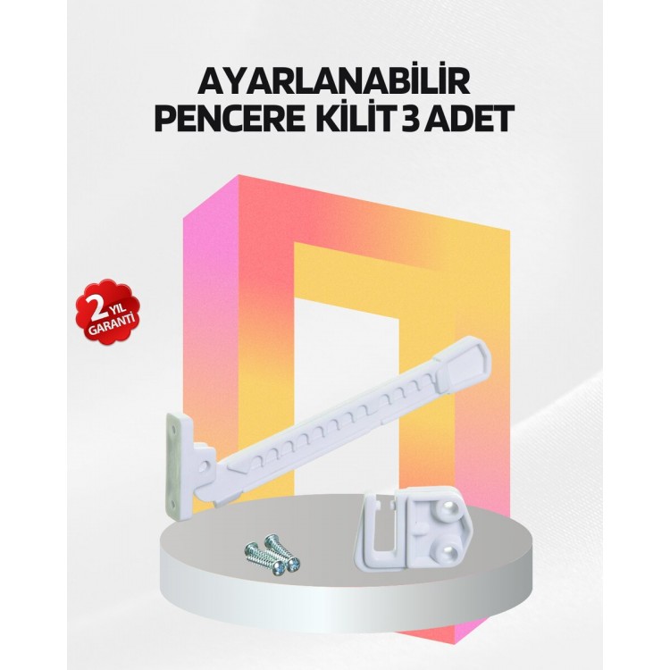 Glass Window Security Lock Opening Limiter Apparatus 3Adet