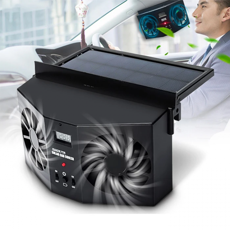 Ally R-8032 Solar Powered Dual Fan SolarAuto Vehicle Ventilation-(5775)