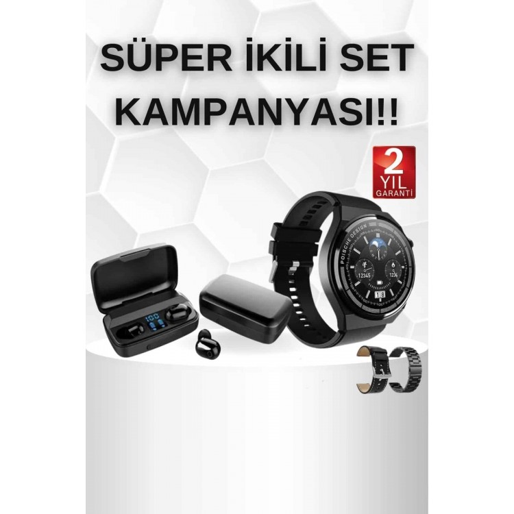 Smart Watch with Wireless Bluetooth Headphones and Lanyard GiftHeart Rate Monitor Long Battery Life