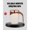 USB Rechargeable Magnetic Stirrer Mug Automatic Stirring StainlessSteel