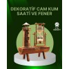 Vintage Kum Saati + Deniz Feneri Modeli – Ahşap Gövdeli Masa Üstü Dekor
