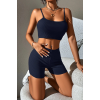 Kadın Lacivert Şortlu Kaşkorse Gecelik Takım H110533