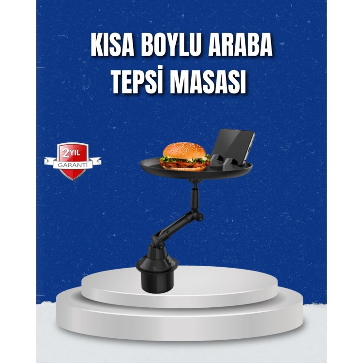 Ayarlanabilir Araç İçi Bardaklık Tepsisi 9 İnç Geniş Alan ve Telefon Standlı