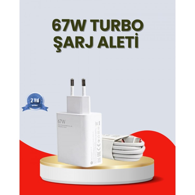 67 Watt Ultra Hızlı Şarj Adaptörü Xiaomi Redmi 9 10 12C Uyumlu
