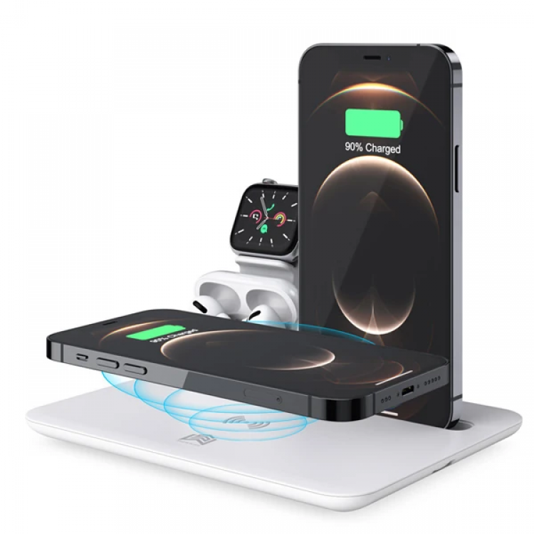 ALLY 4 in1 15W Wireless Fast Charging StandiPhone+iwatch+AirPods Pro Wireless-(5775)
