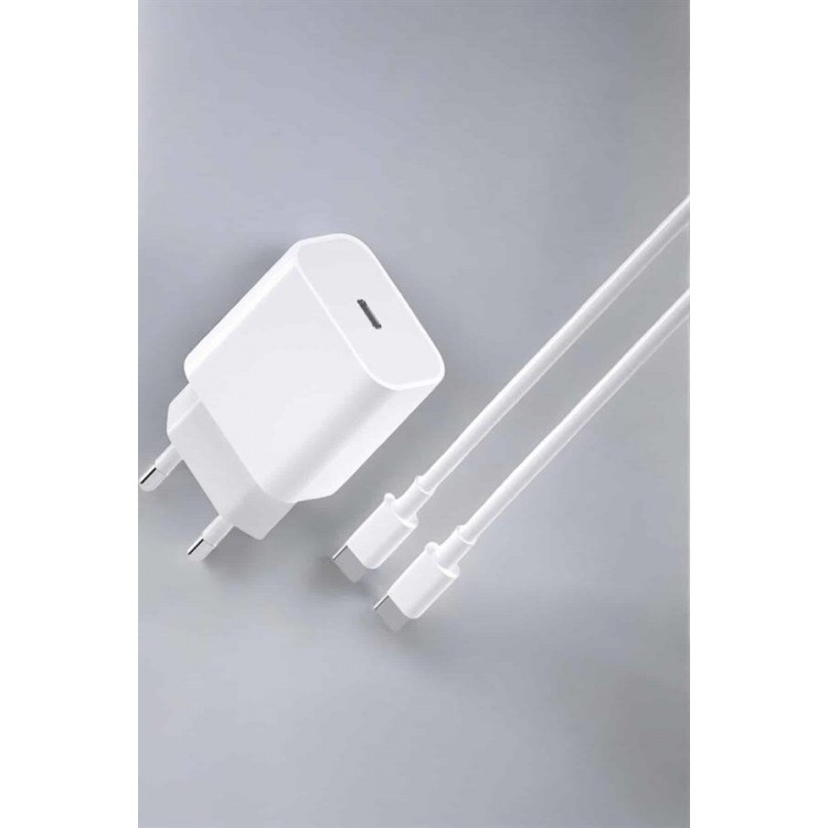 iOS Compatible Fast Charging with Type-C Port 15/15 Pro Max Adapter and Cable