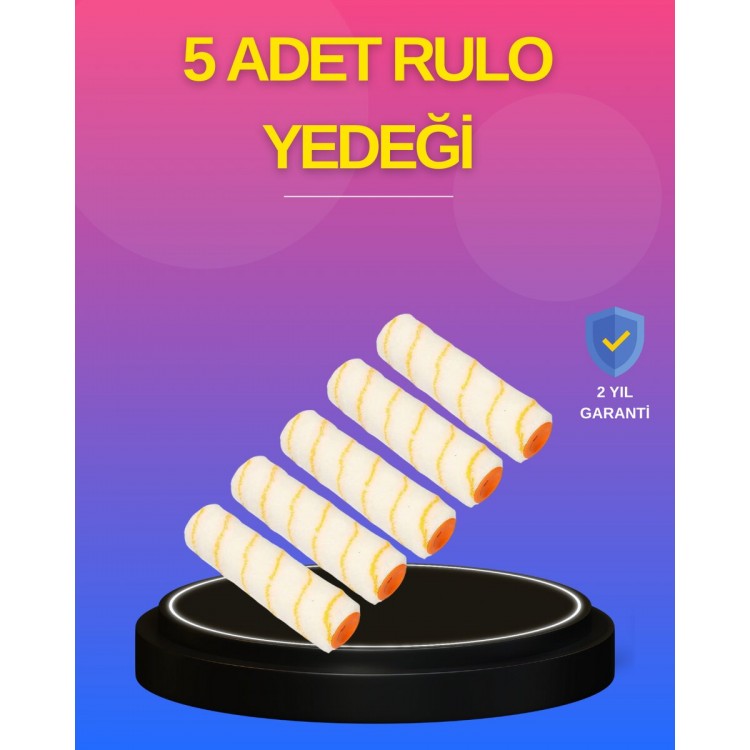 5’li Detay Boya Rulo Takımı Pürüzsüz Yüzey İçin İdeal