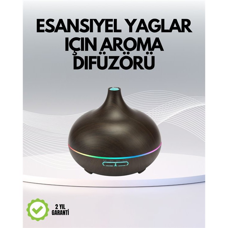 7 Renk Işıklı Ultrasonik Hava Difüzörü – Sessiz ve Güvenli Kullanım