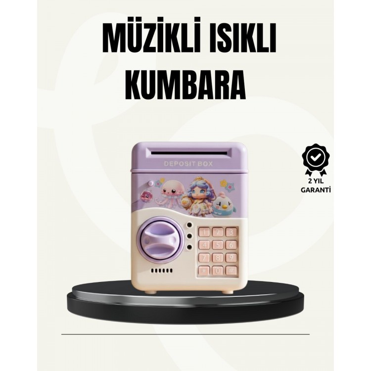 Elektronik Şifreli ATM Görünümlü Çocuk Kumbarası Mor