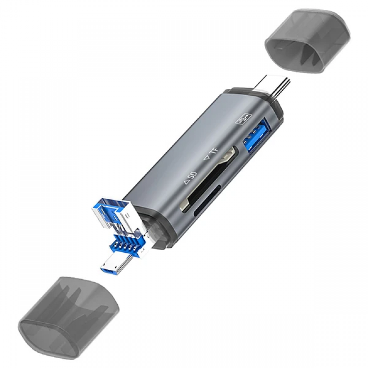 ALLY ADS-307 3 IN 1 USB +Micro USB + Type-c OTG Card Reader-(5775)