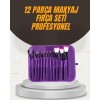 Fondöten Allık ve Far Uygulamalarına Uygun 12 Parça Makyaj Fırça Takımı Ergonomik Saplı