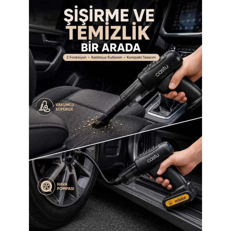 Kablosuz Hava Pompası ve Vakumlu El Süpürgesi