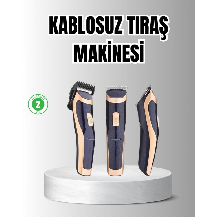 Unisex Şarjlı Saç ve Sakal Tıraş Makinesi – Ayarlanabilir Tarak Başlıkları Sessiz Motor