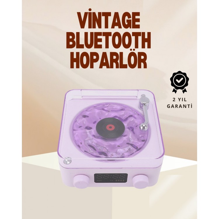Retro Pikap Hoparlör – Şarjlı Kablosuz Projektör ve Gece Lambası