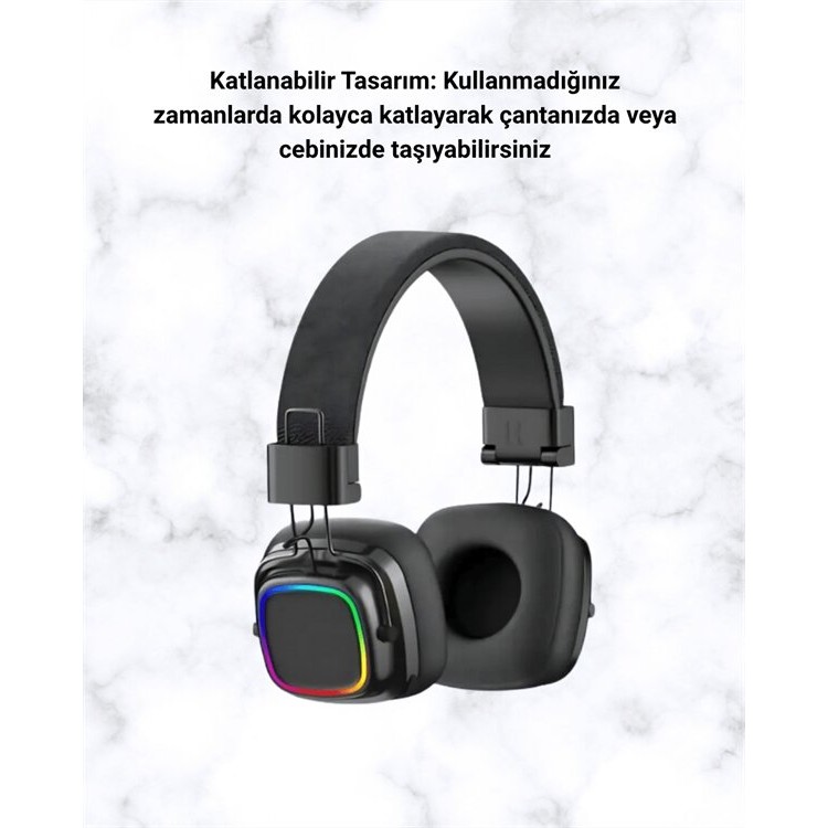 Bluetooth 5.3 Rainbow Light On-Ear Wirelessisn't