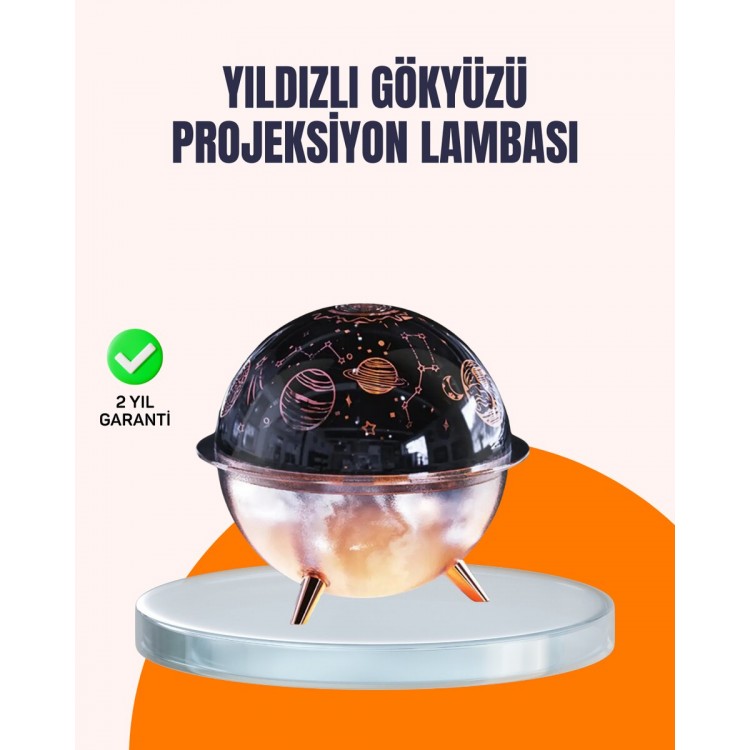 Kozmik Işık Efektli Projeksiyonlu Nemlendirici Gece Işığı