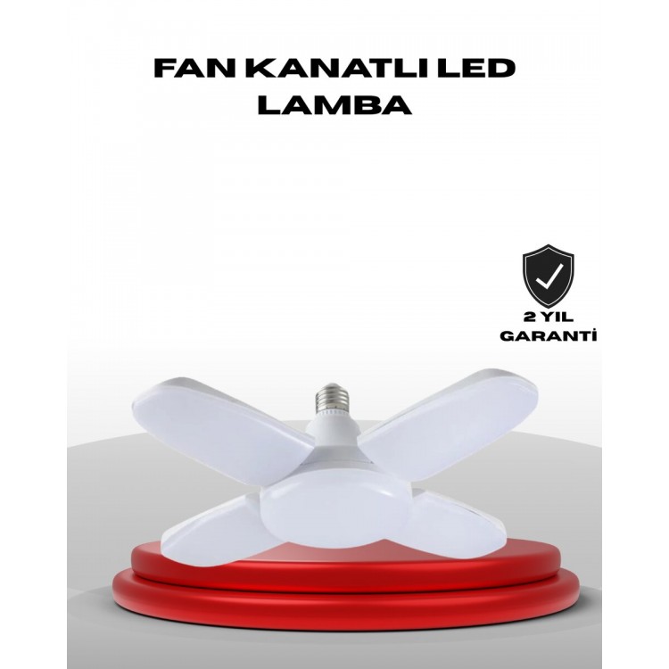 4 Kollu Katlanır Pervane LED Ampül 60 Watt Yüksek Aydınlatma ve Enerji Tasarrufu