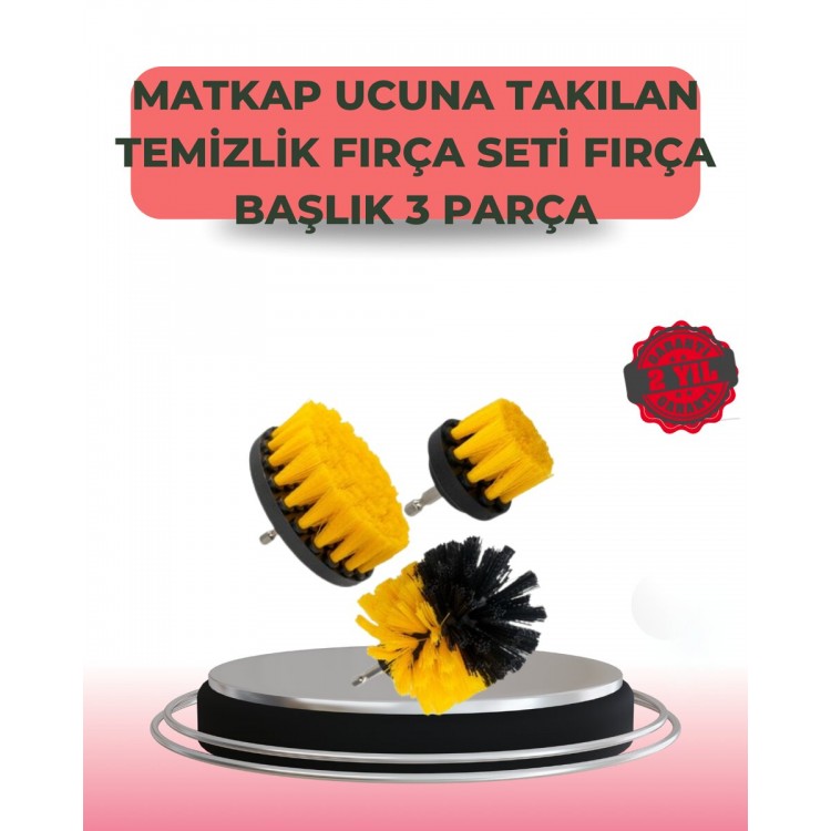 3 Parça Matkap Ucu Temizlik Fırçası Dayanıklı Naylon Kıllı