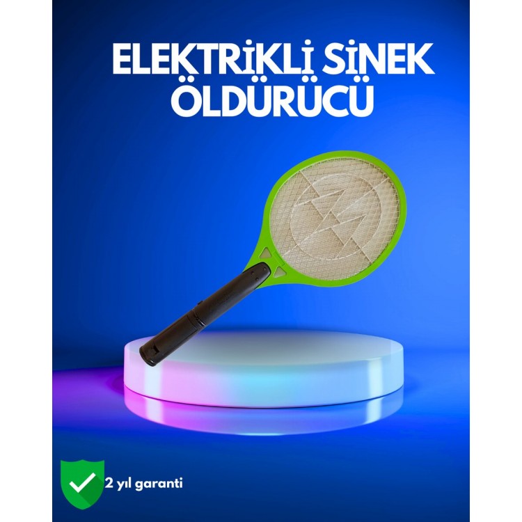 Pil ile Çalışan Elektrikli Sivrisinek Raketi | Kimyasal İçermeyen Hijyenik Çözüm