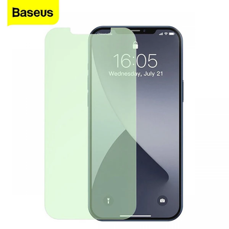 BASEUS iPhone 12 Mini 0.15mm Full TemperedGlass Screen Protector 2Set Anti-Bluelight-(5775)