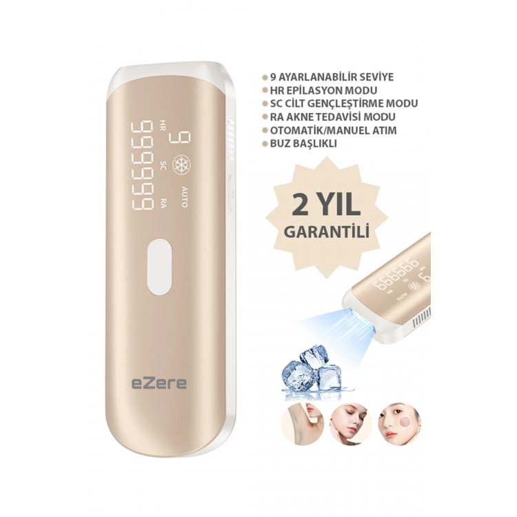 EZERE IPL Ice Laser Epilation 999.999 PulsesAutomatic/manual Touch Screen Painless Body Facial Device-(5775)