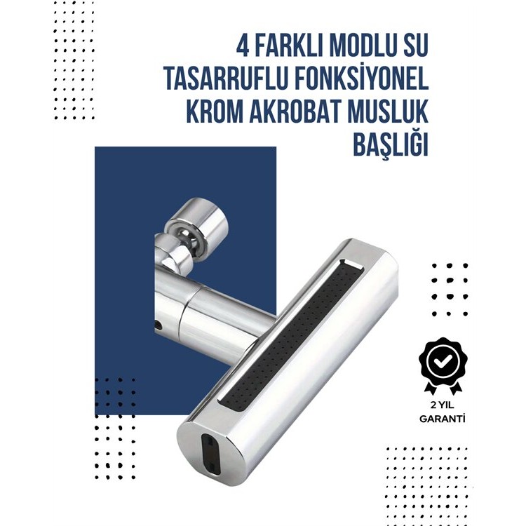 4 Mode Faucet Head | Waterfall Rain SprayFoam Flow | High Pressure Performance | ModernIt's