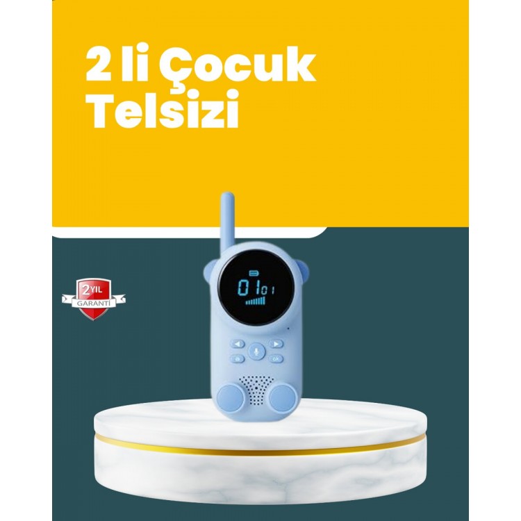 LCD Ekranlı Çocuk Telsizi – İki Yönlü Ses 1-3 km Çekim Mesafesi