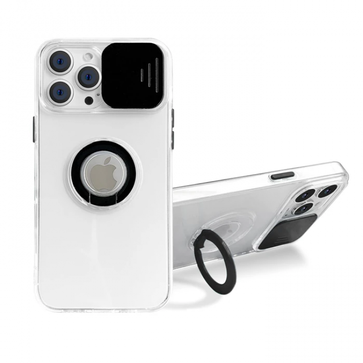 Ally iPhone 12 Pro Max Case Sliding CameraSilicone Case with Lens Protection Ring Stand-(5775)