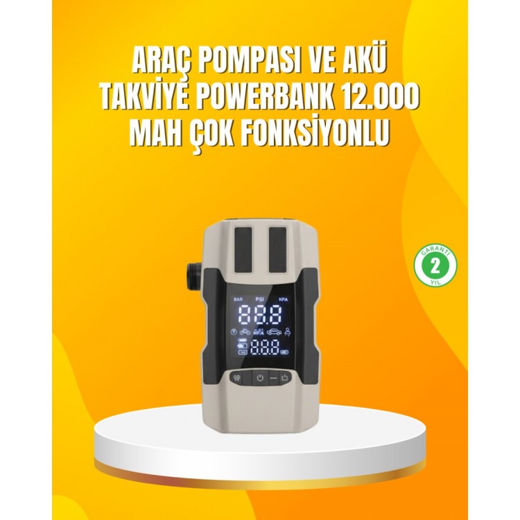 12.000 mAh Battery Booster Powerbank Internal AirWith Digital Display