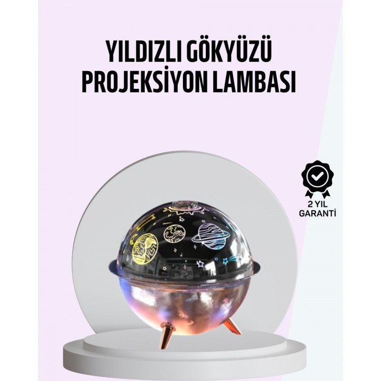 USB Şarjlı Uzay Temalı Işık Projektörü Hava Nemlendirici