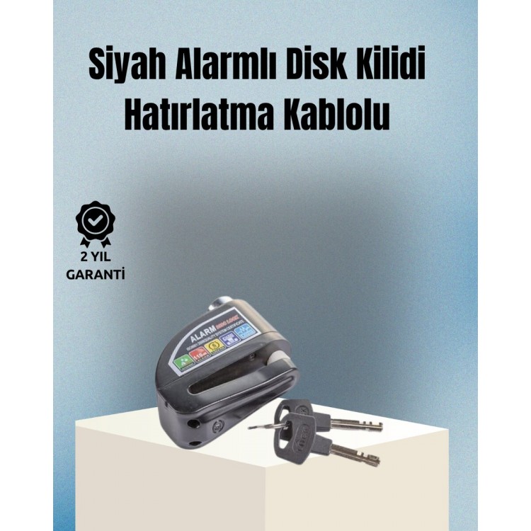 Motosiklet ve Bisiklet İçin 6mm Pinli Alarmlı Disk Kilidi