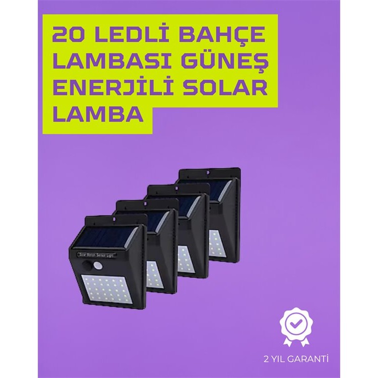 Güneş Enerjili Akıllı Duvar Lambası | PIR Sensörlü Otomatik Aydınlatma Dış Mekan İçin