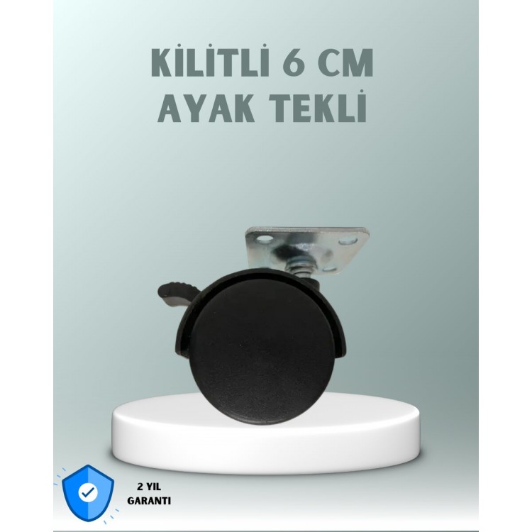 Zemin Korumalı 6 cm Kilitli Döner Ayak