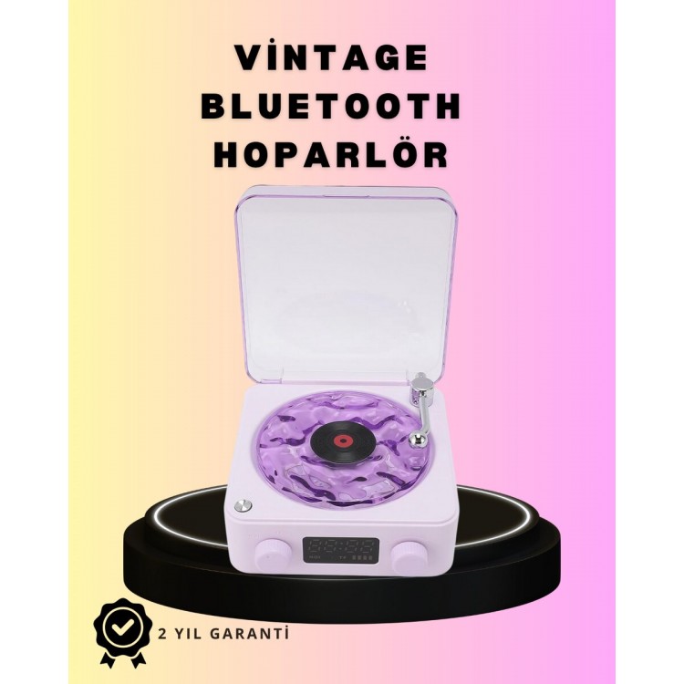Bluetooth Retro Turntable Speaker – Projector Night Light