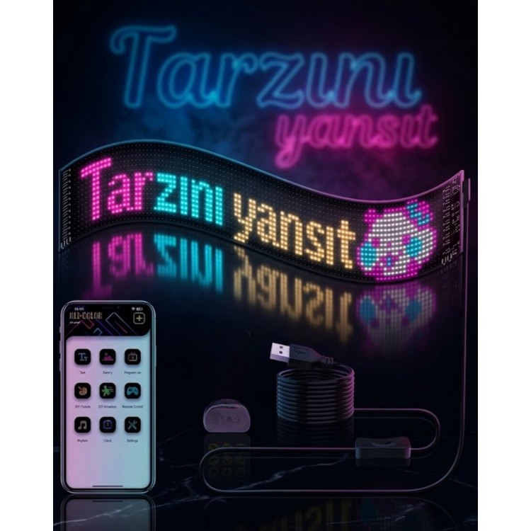 RGB LED Matrix Panel Flexible Structure Application ControlledScrolling Text Screen