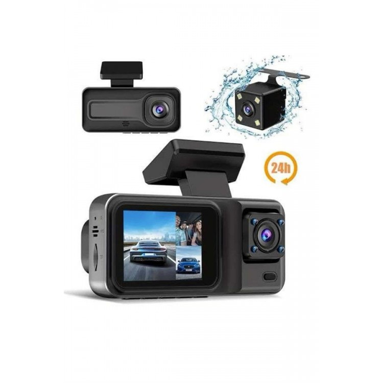 1080P 3 Lens WIFI In-Car Camera ScreenDVR Recorder with Night Vision