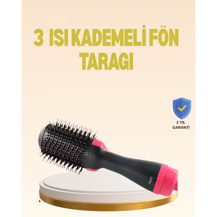 3 Isı Kademeli 1200W Saç Şekillendirme Fırçası.