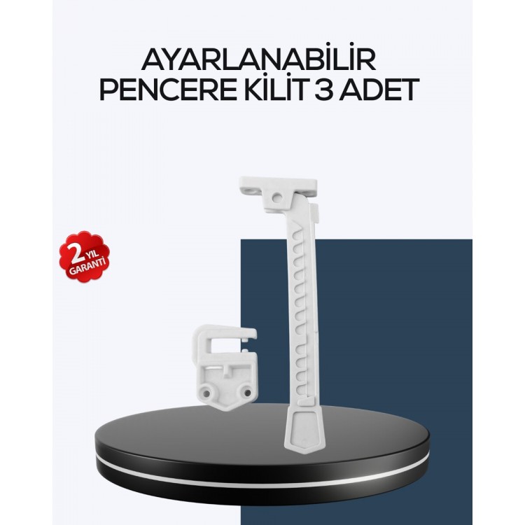 Çocuk Güvenliği İçin Cam Pencere Kilidi 3 Adet