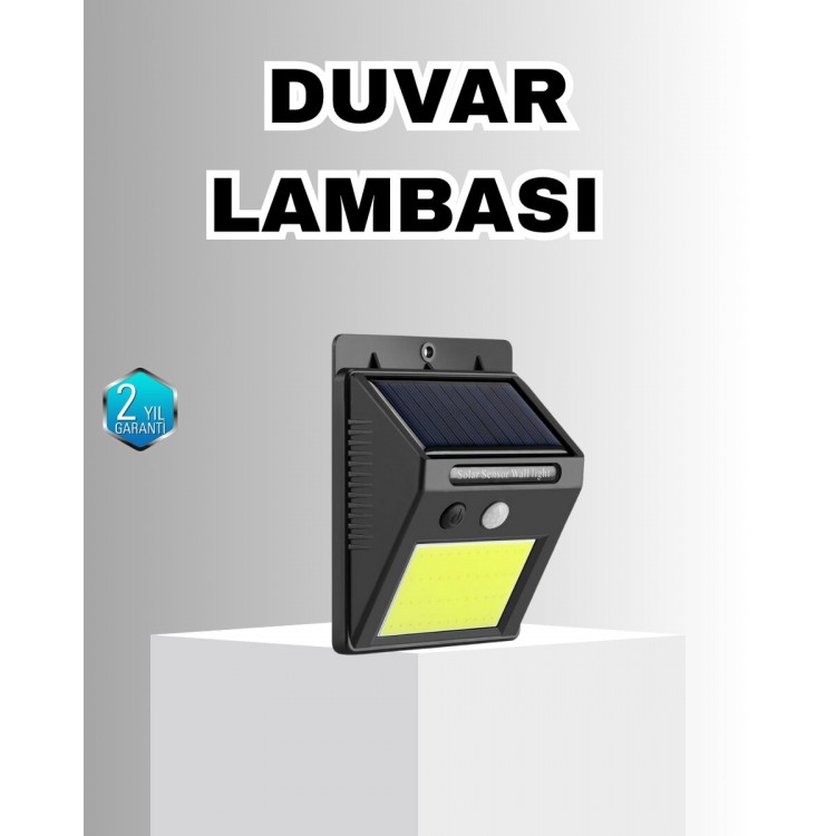 Solar Güçlü LED Dış Mekan Lambası – Güneş Enerjisiyle Şarj Olan Sensörlü Bahçe Işığı