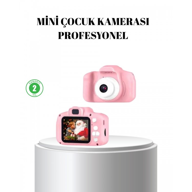 Pink Mini 1080p HD Kids Camera – 8MPVideo RecordingTF Card Supported