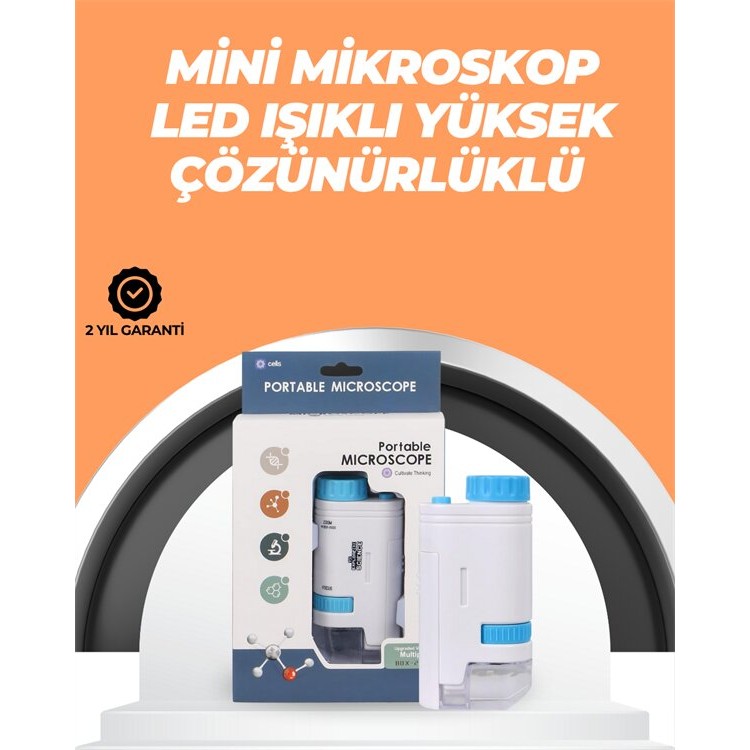 Portatif El Mikroskop – LED Işıklı Aynı Anda Net Odaklama