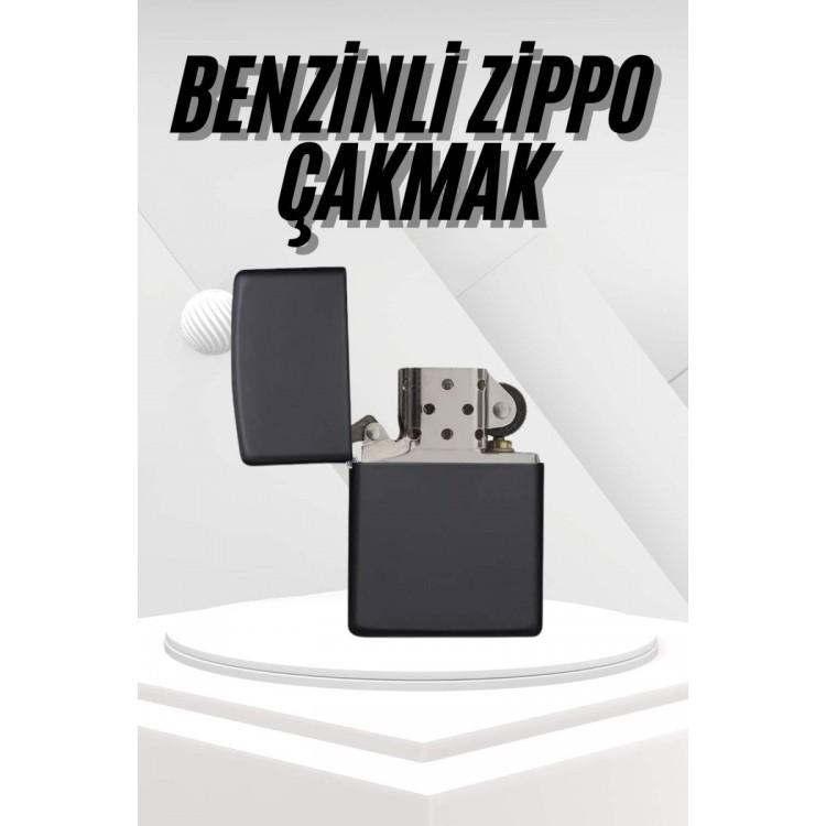 Hediyelik Zarif  Siyah Benzinli Çakmak
