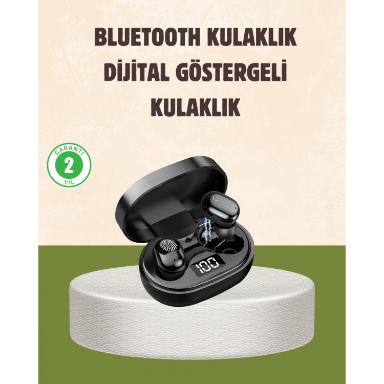 LED Ekranlı Şarjlı Kablosuz Kulak İçi Kulaklık