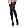 Black Garter Stockings with White Bow TM1196